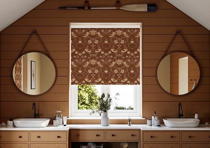William Morris At Home Strawberry Thief, Acorn - Twist&Fit Roller Blind - Image 3